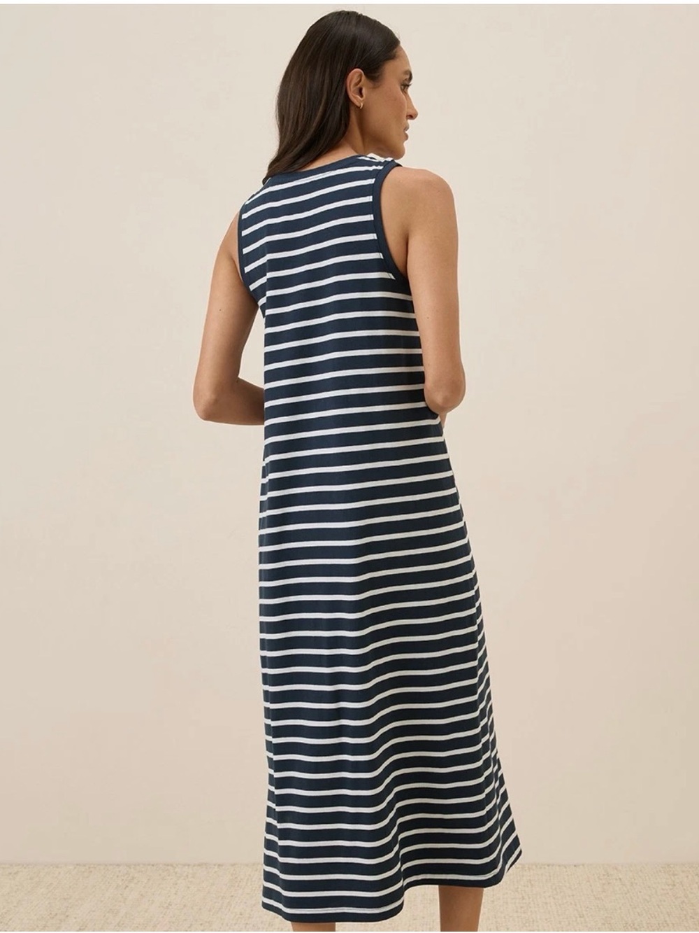Women's Monterey Stripe Softspun Tank Midi Dress XXL - Picture 3 of 12